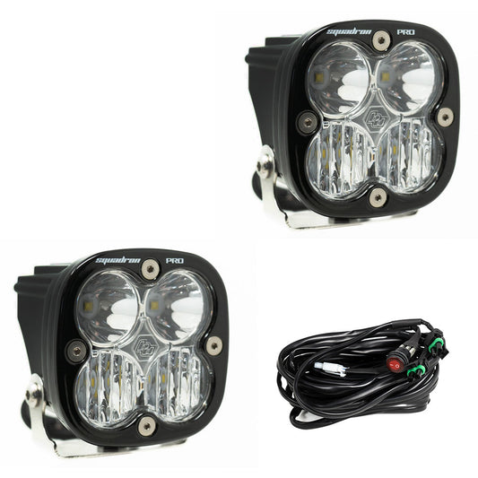 Baja Designs Squadron Pro Black LED Auxiliary Light Pod Pair (Driving Combo) - Clear